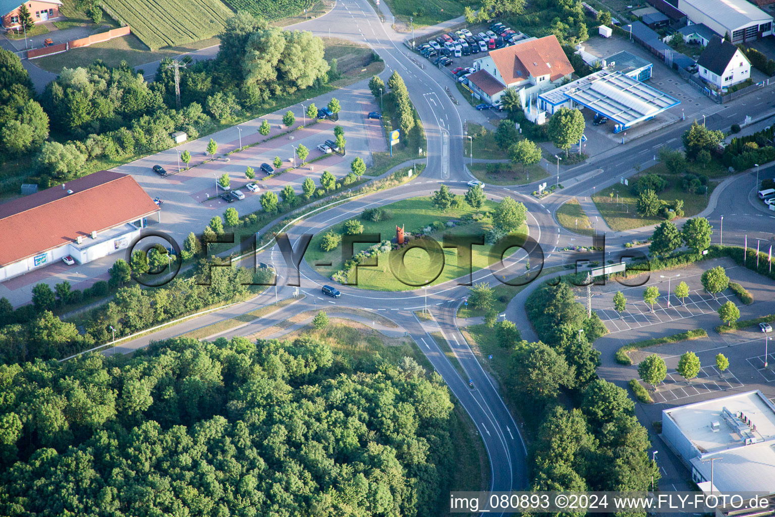 Kandel in the state Rhineland-Palatinate, Germany viewn from the air