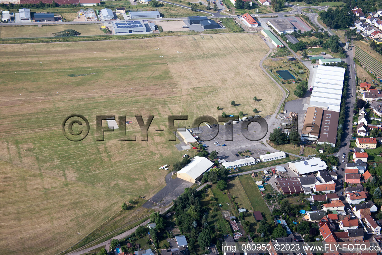 Airfield in the district Speyerdorf in Neustadt an der Weinstraße in the state Rhineland-Palatinate, Germany