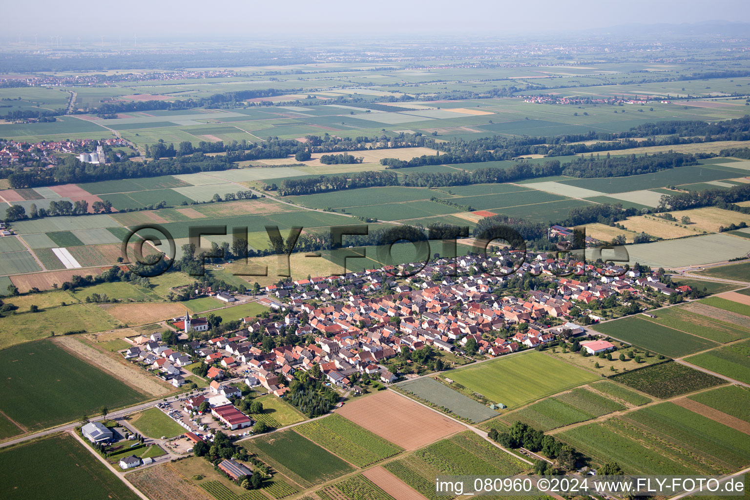 Town View of the streets and houses of the residential areas in Altdorf in the state Rhineland-Palatinate