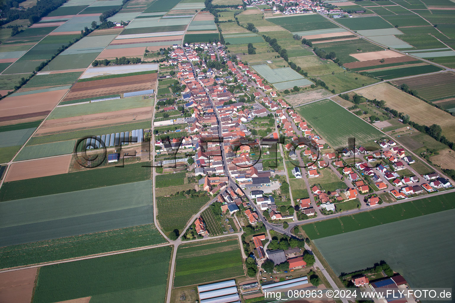 Village view in Böbingen in the state Rhineland-Palatinate, Germany