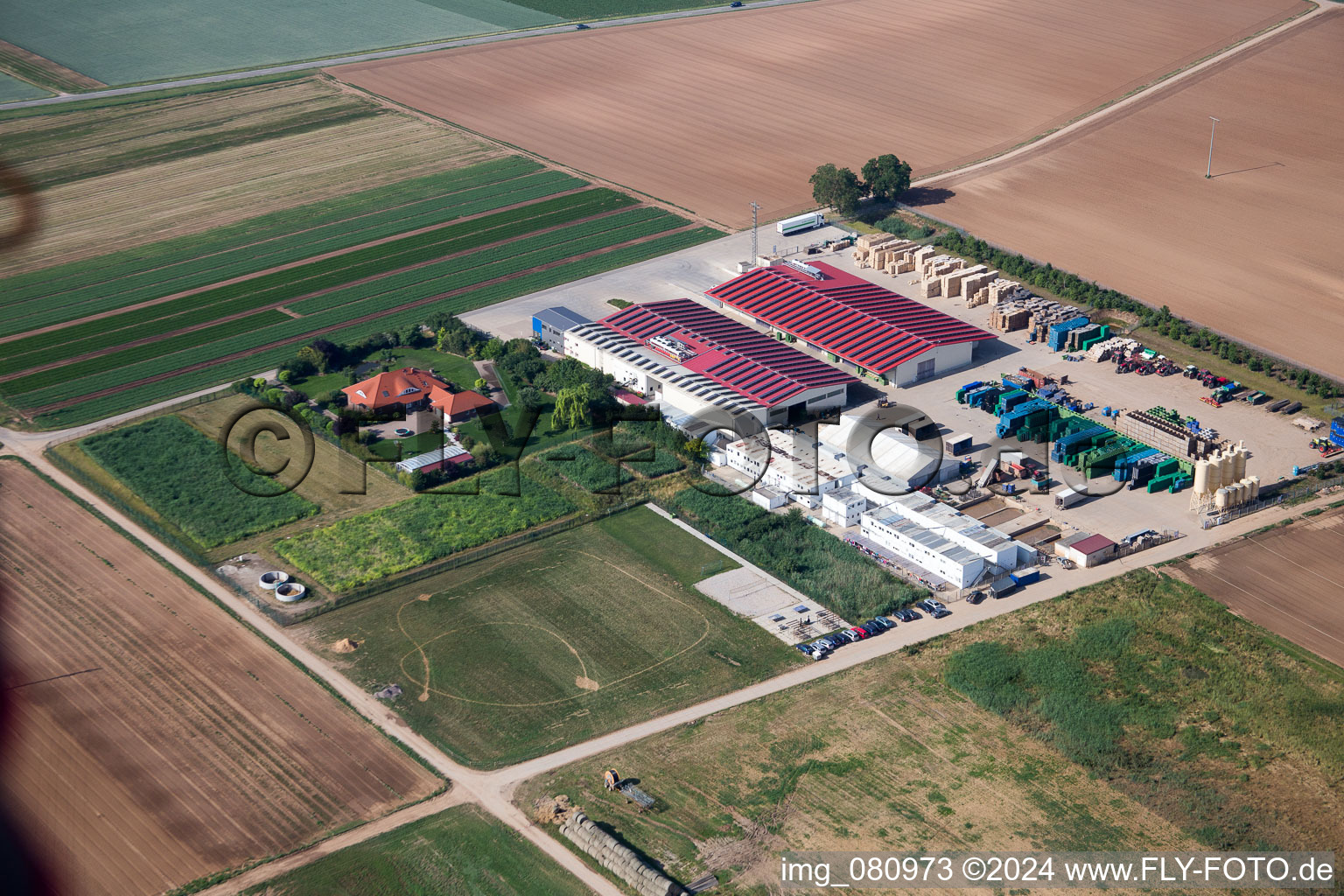 Aerial photograpy of Zeiskam in the state Rhineland-Palatinate, Germany