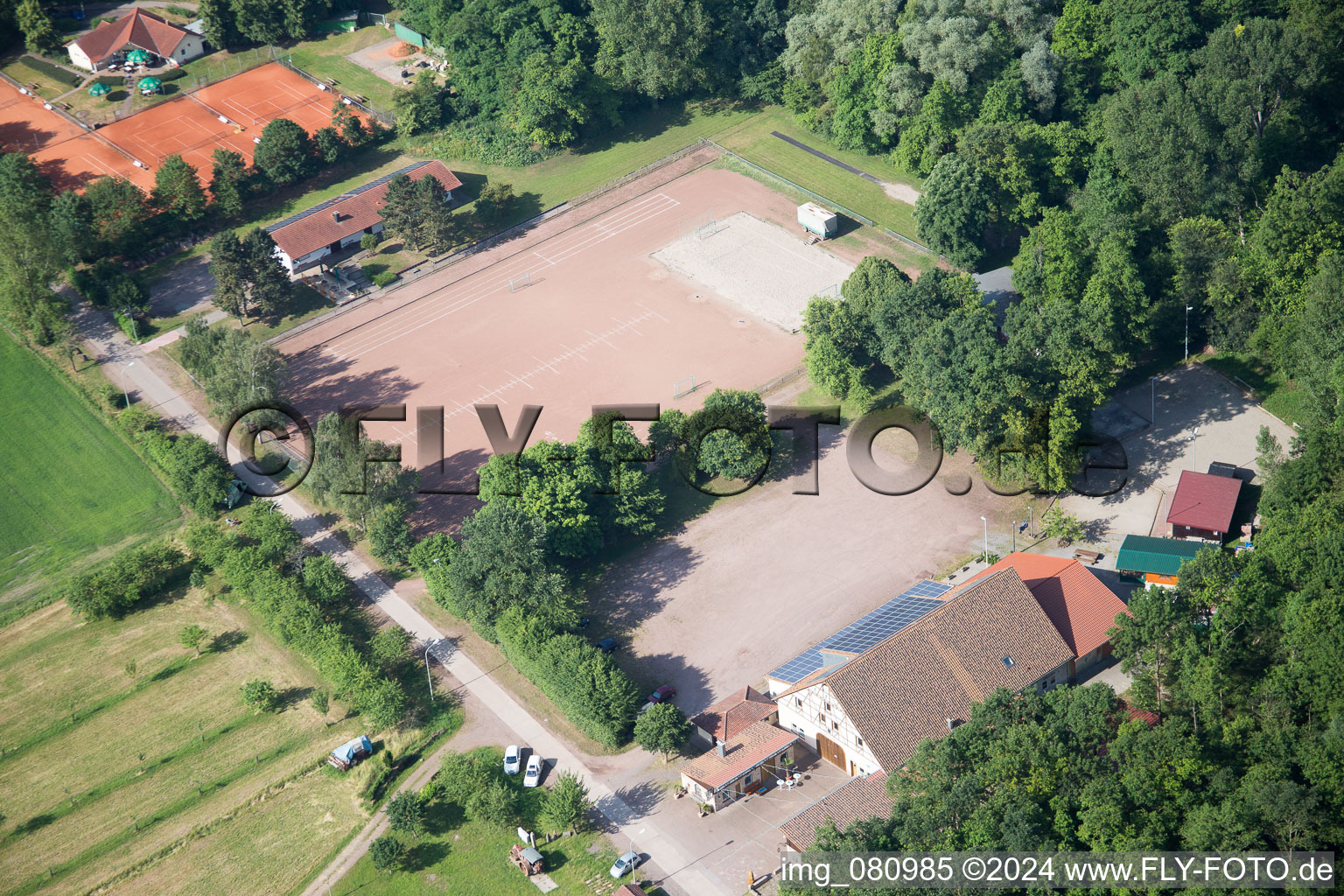 Drone image of District Ottersheim in Ottersheim bei Landau in the state Rhineland-Palatinate, Germany