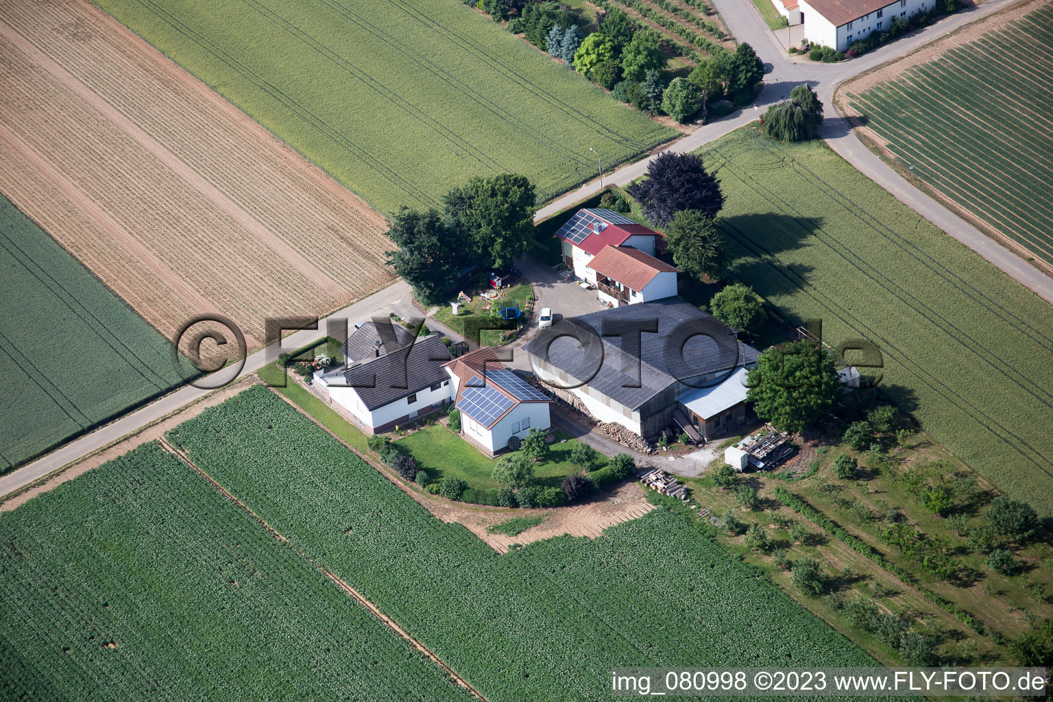 Oblique view of District Herxheim in Herxheim bei Landau/Pfalz in the state Rhineland-Palatinate, Germany