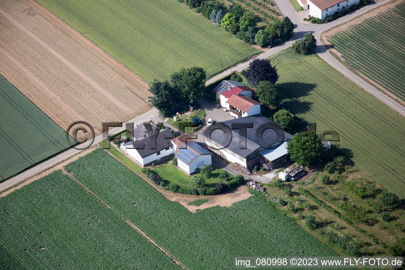 Oblique view of District Herxheim in Herxheim bei Landau in the state Rhineland-Palatinate, Germany