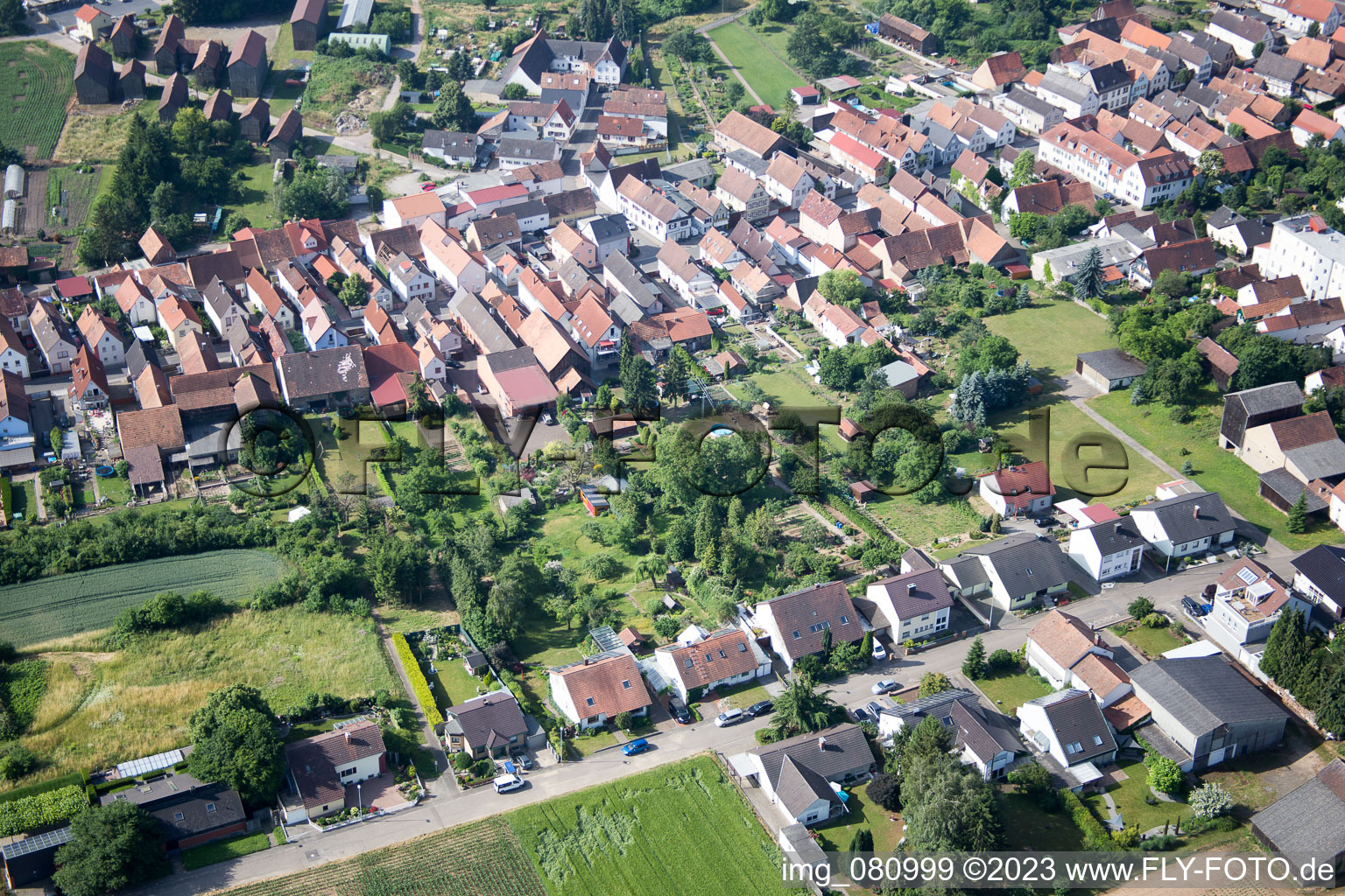 District Herxheim in Herxheim bei Landau in the state Rhineland-Palatinate, Germany from above