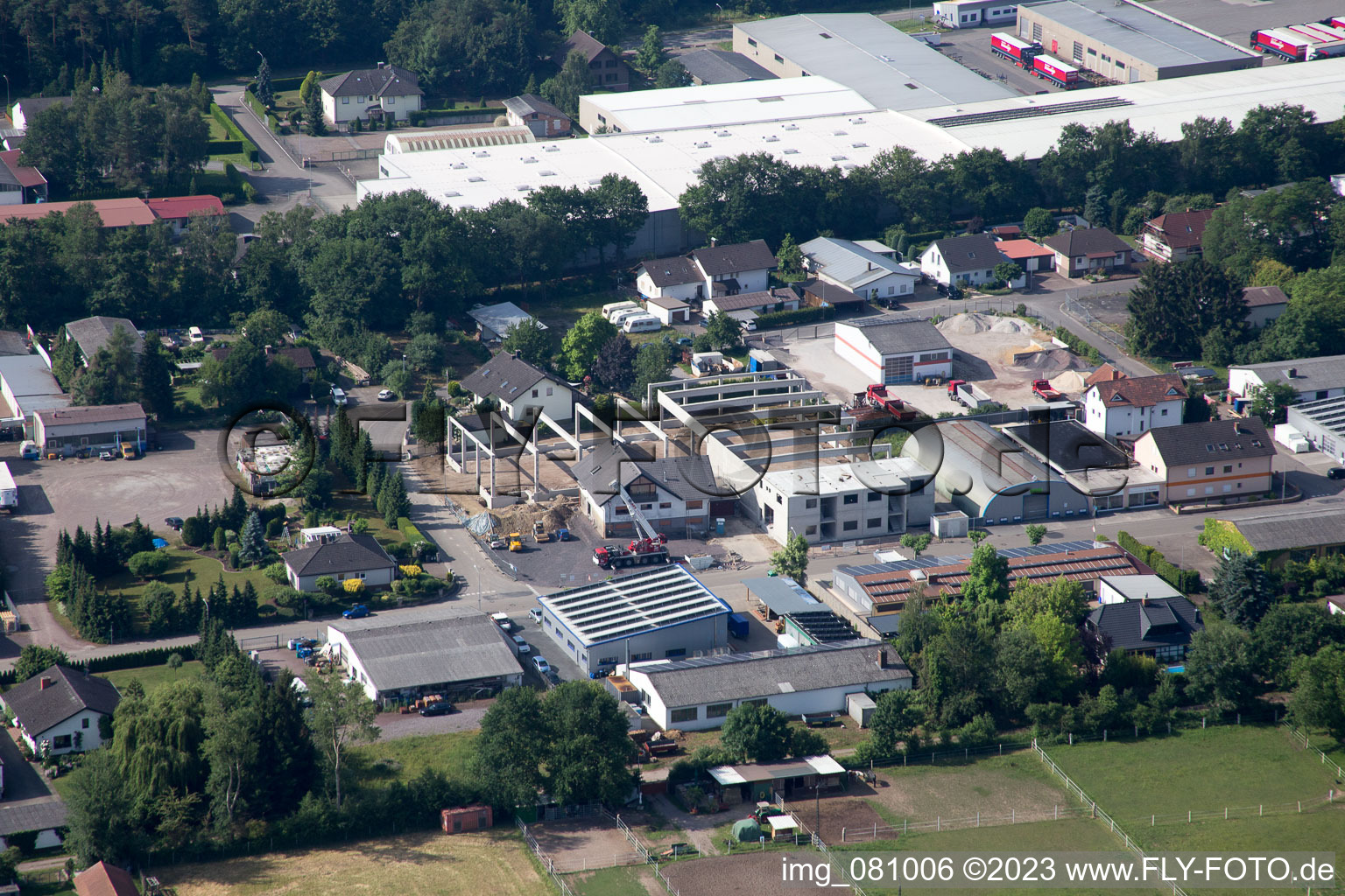 District Herxheim in Herxheim bei Landau in the state Rhineland-Palatinate, Germany viewn from the air