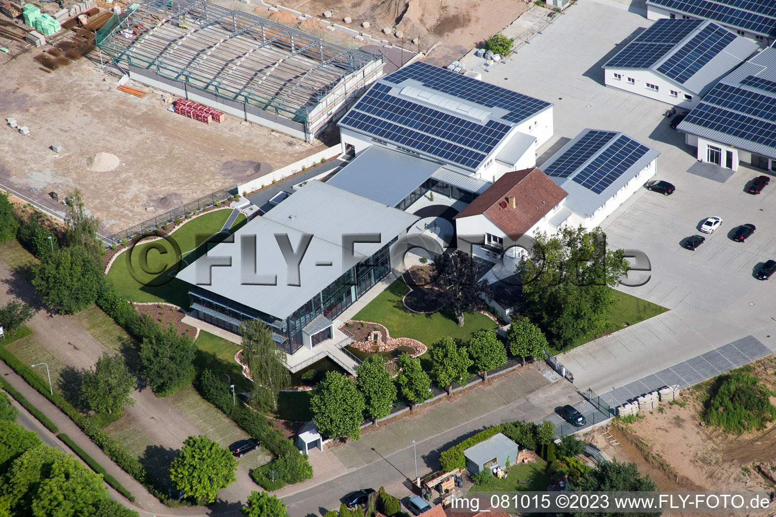 Aerial view of District Herxheim in Herxheim bei Landau in the state Rhineland-Palatinate, Germany