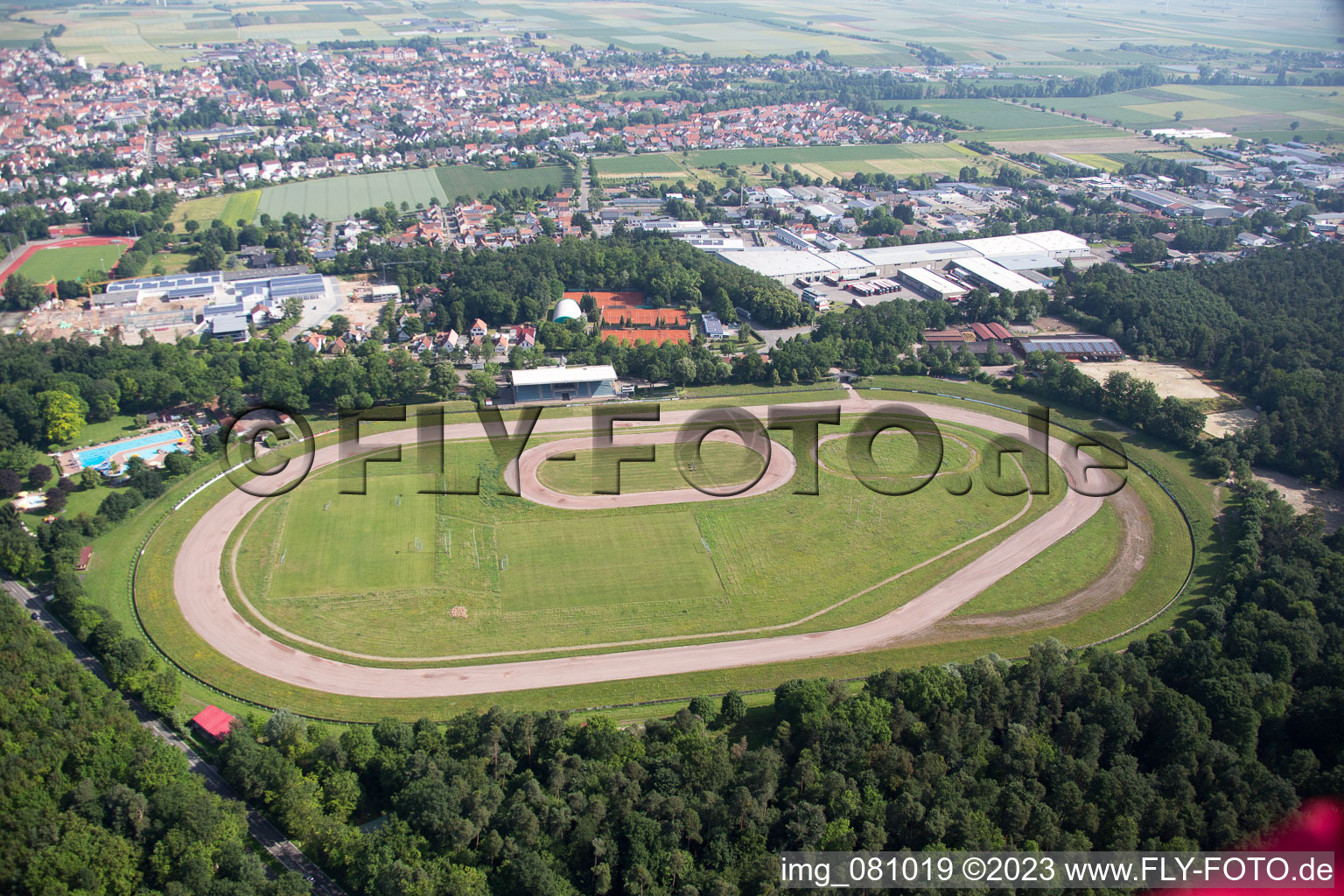 District Herxheim in Herxheim bei Landau in the state Rhineland-Palatinate, Germany from above