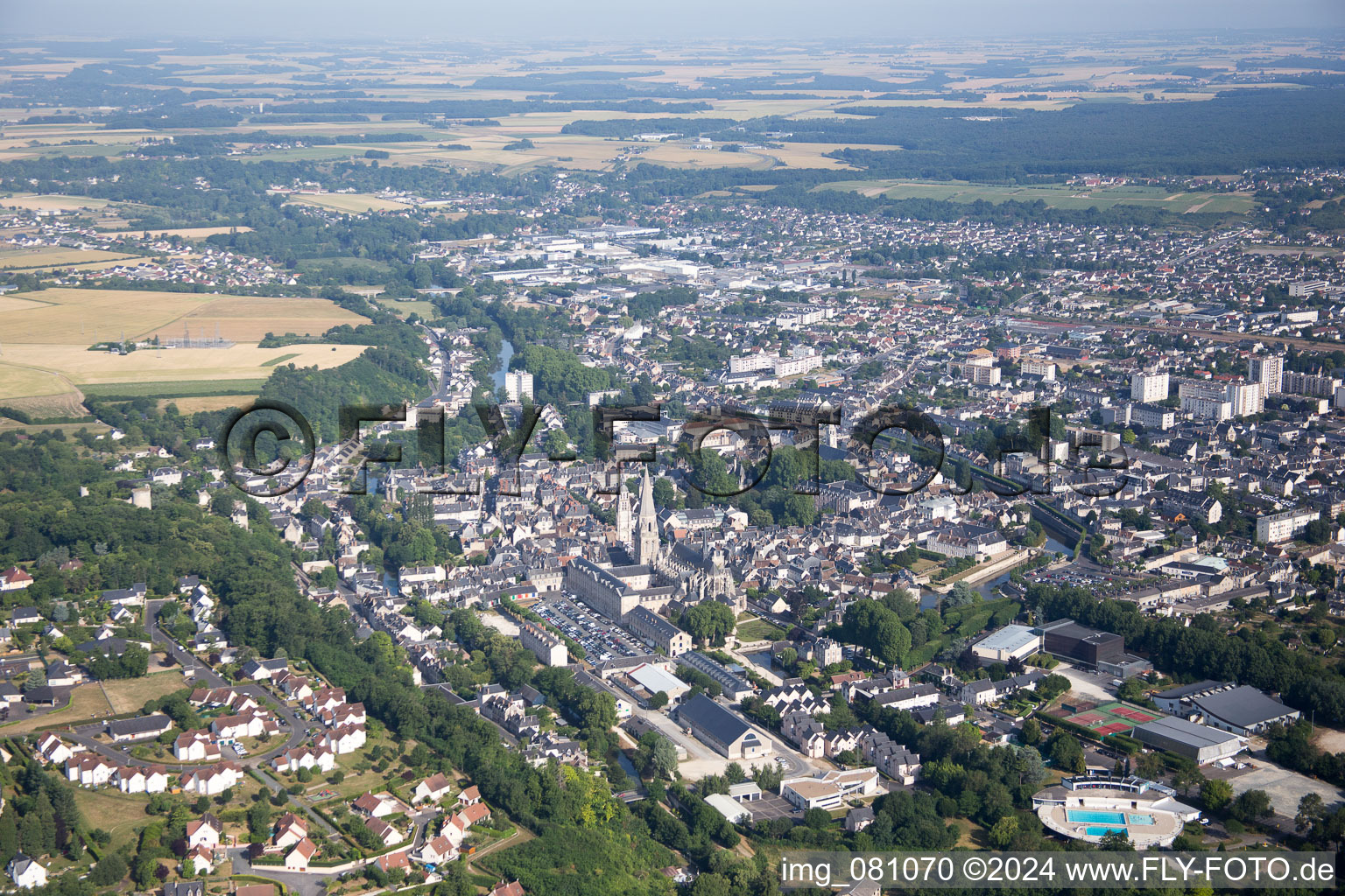 Aerial photograpy of Vendôme in the state Loir et Cher, France