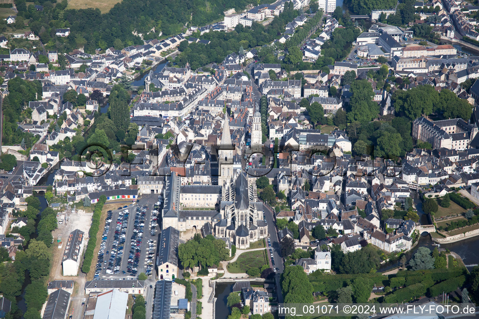 Oblique view of Vendôme in the state Loir et Cher, France