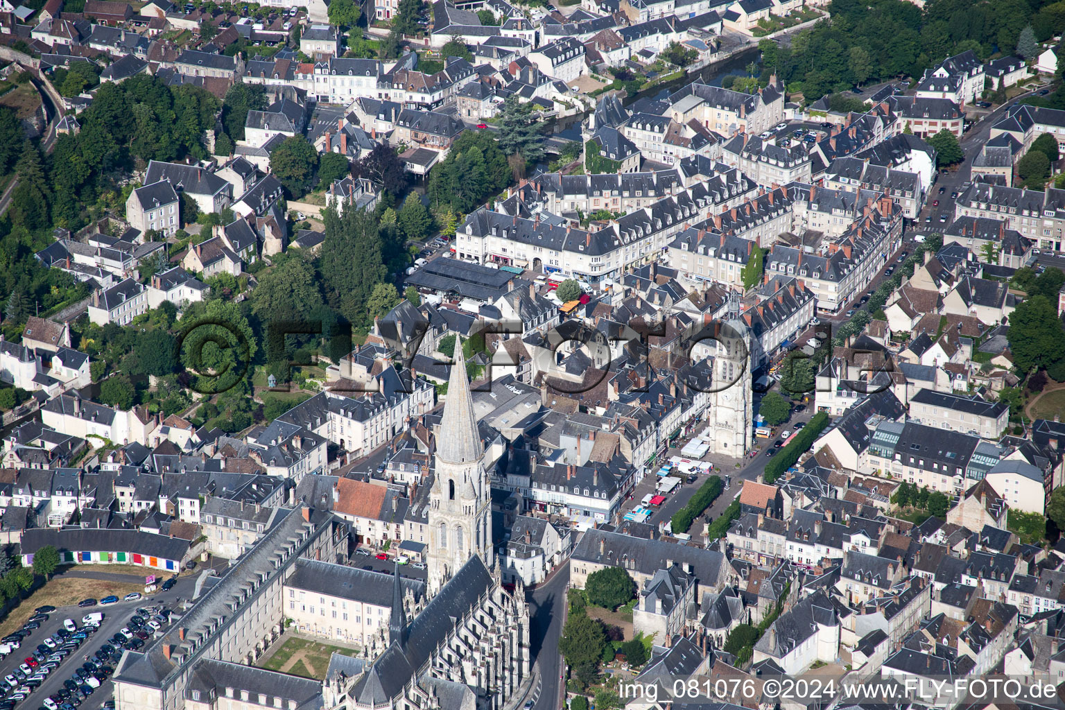 Vendôme in the state Loir et Cher, France seen from above