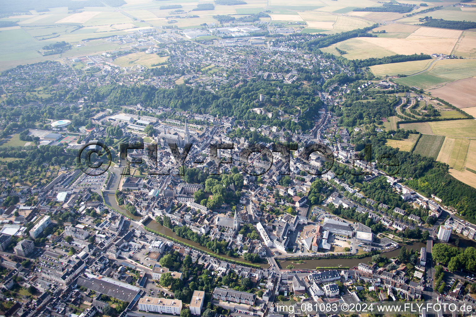 Drone image of Vendôme in the state Loir et Cher, France