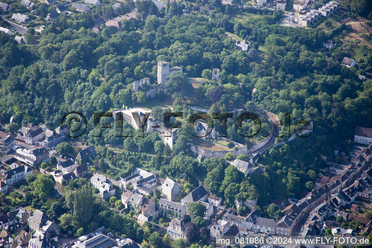 Vendôme in the state Loir et Cher, France from the drone perspective