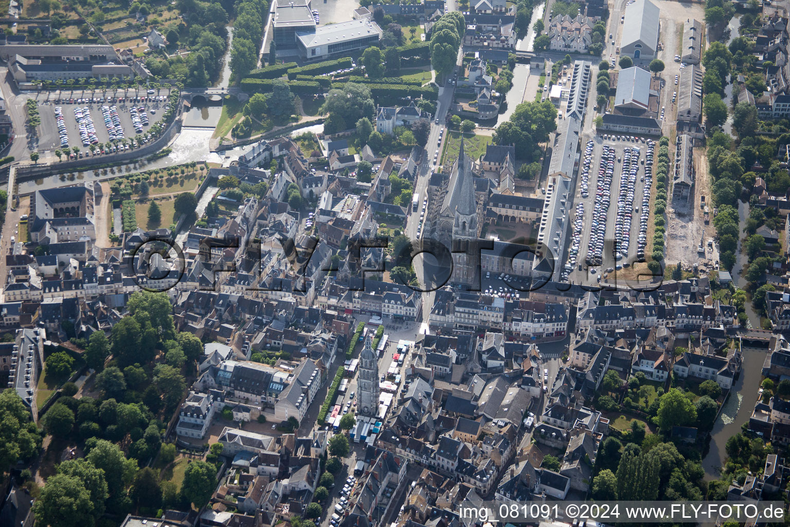 Aerial photograpy of Vendôme in the state Loir et Cher, France