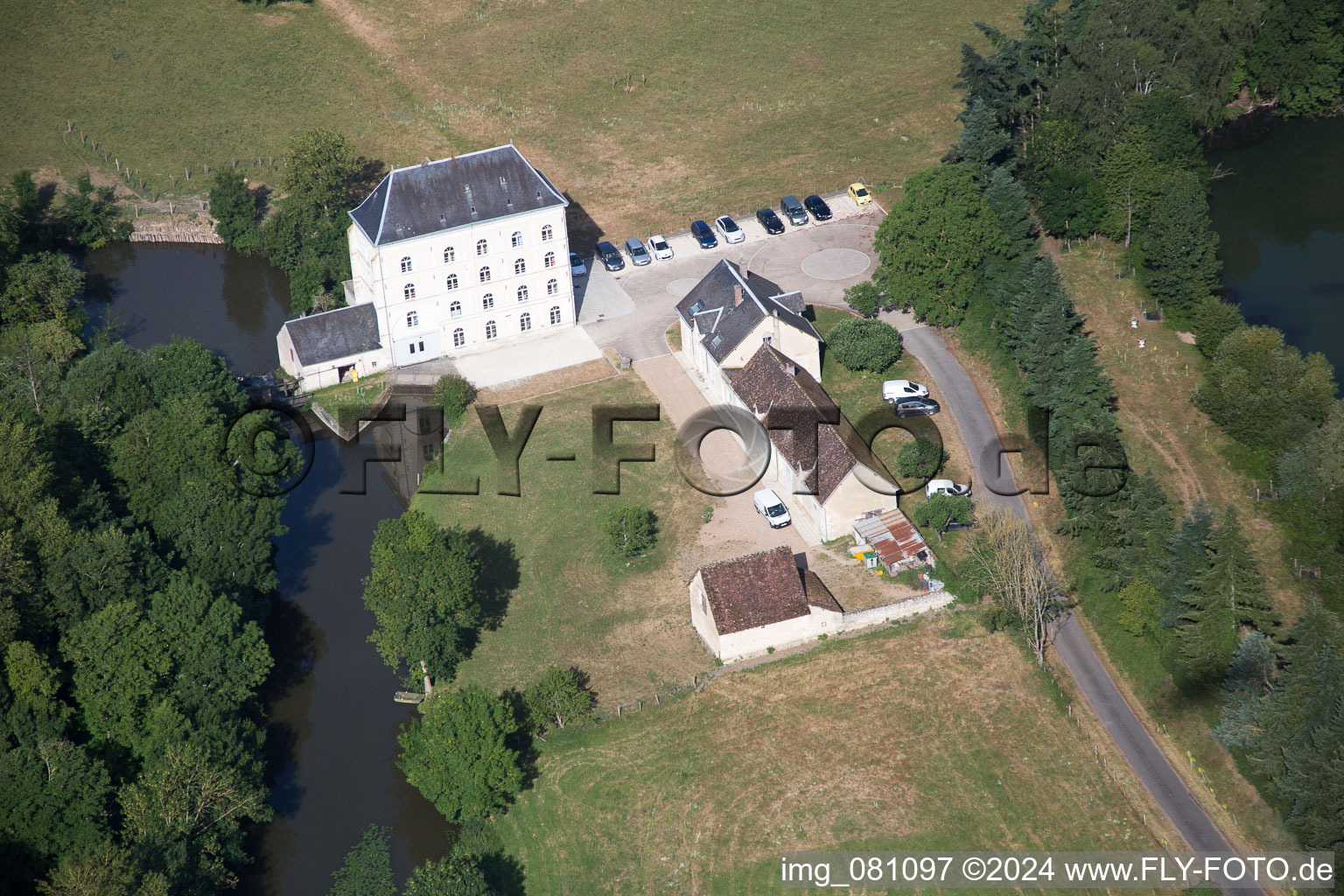 Aerial photograpy of Vendome in Naveil in the state Loir et Cher, France