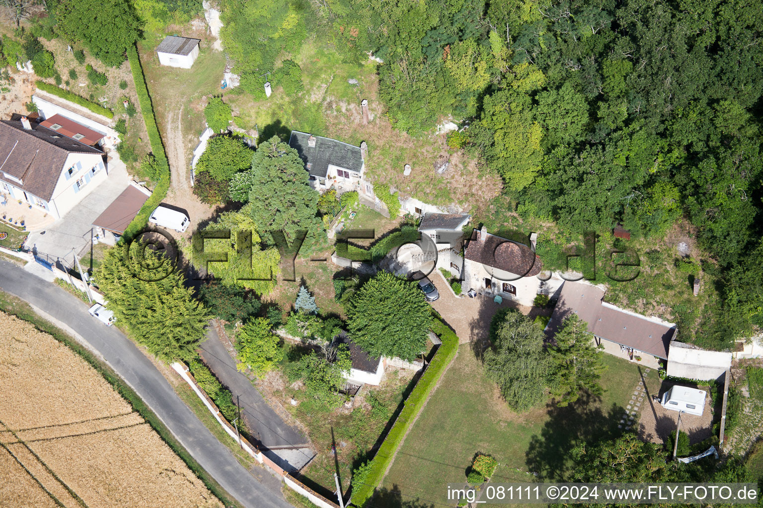 Cave flats at the Loir in Lunay in Centre-Val de Loire, France