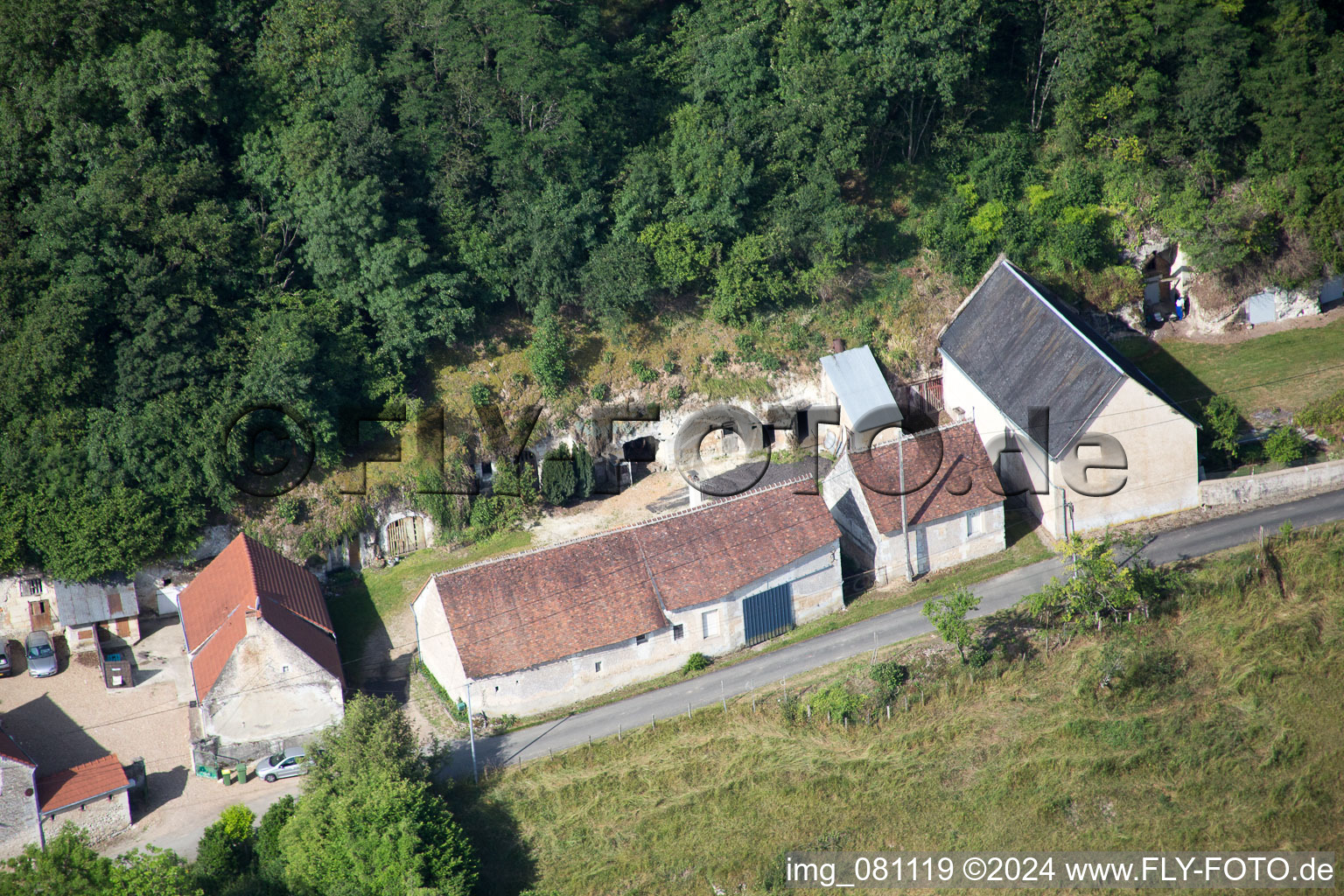 Aerial view of Saint-Rimay in the state Loir et Cher, France