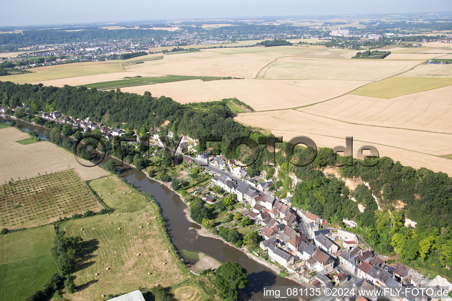 Saint-Rimay in the state Loir et Cher, France seen from above