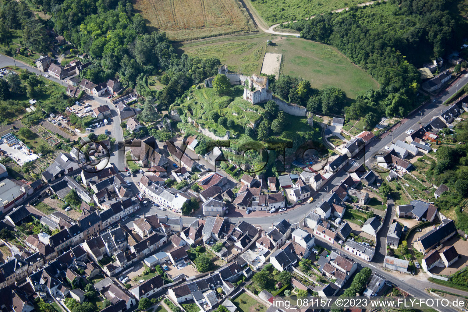Drone image of Montoire-sur-le-Loir in the state Loir et Cher, France