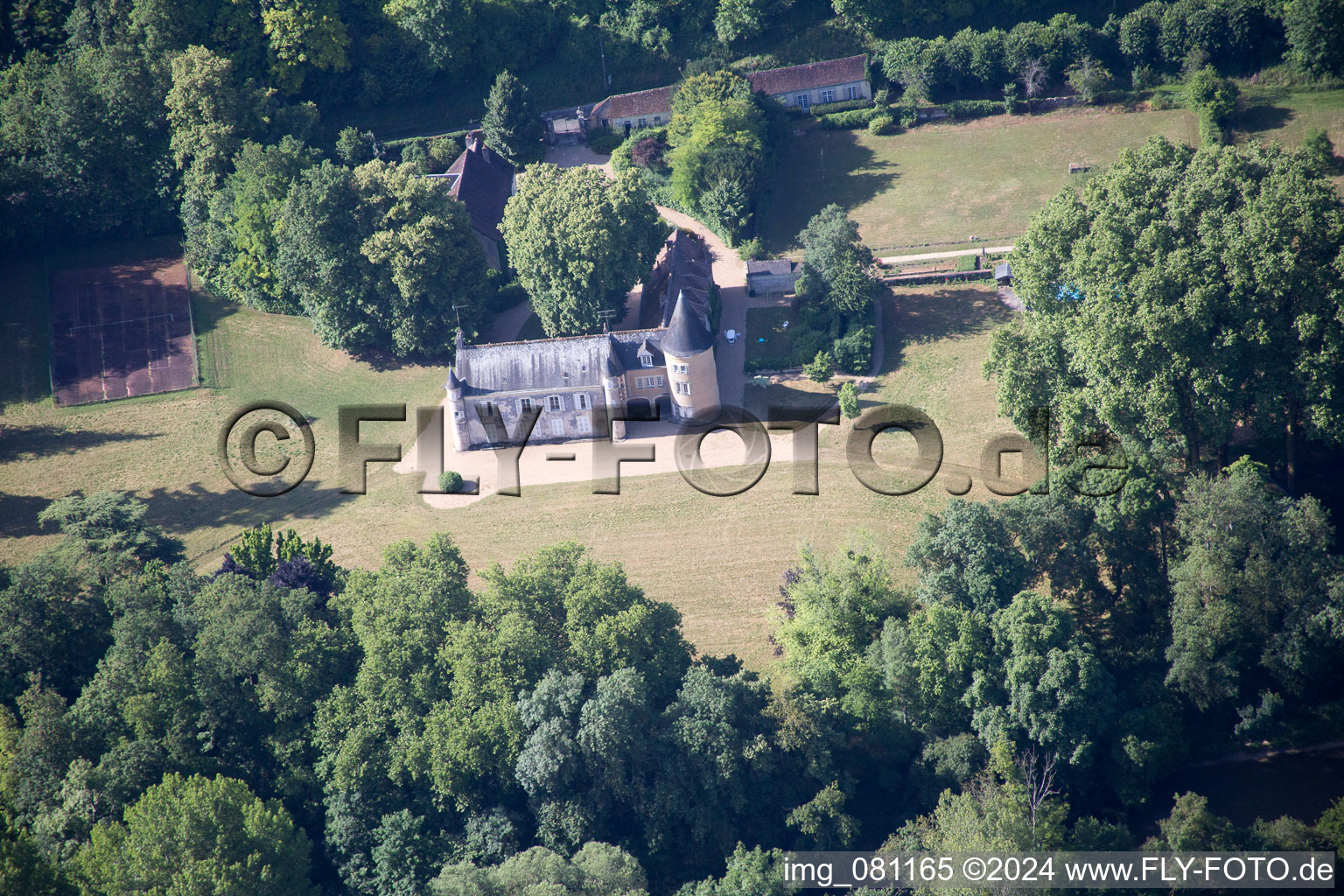 Aerial view of Lavardin in the state Loir et Cher, France