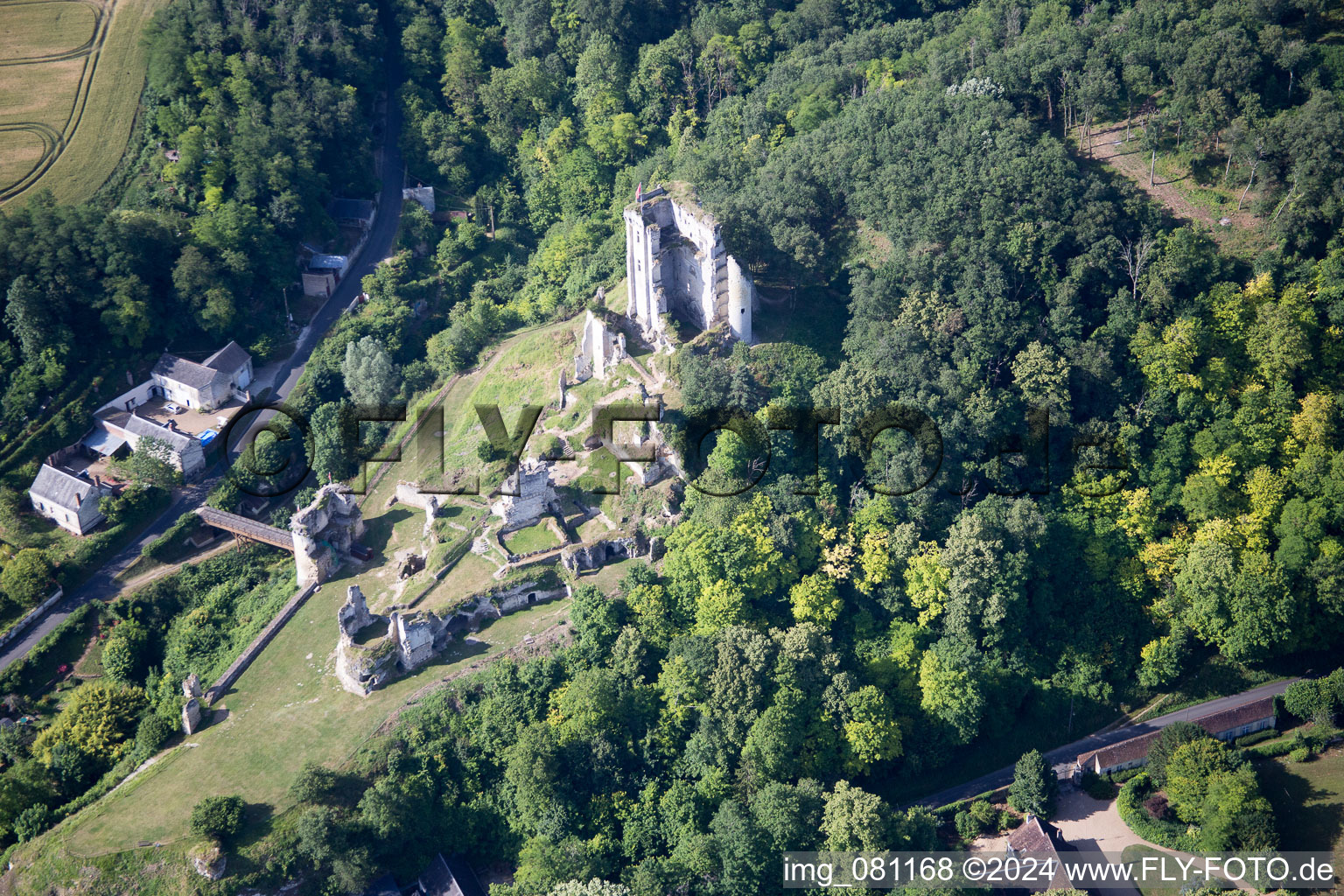 Aerial photograpy of Lavardin in the state Loir et Cher, France