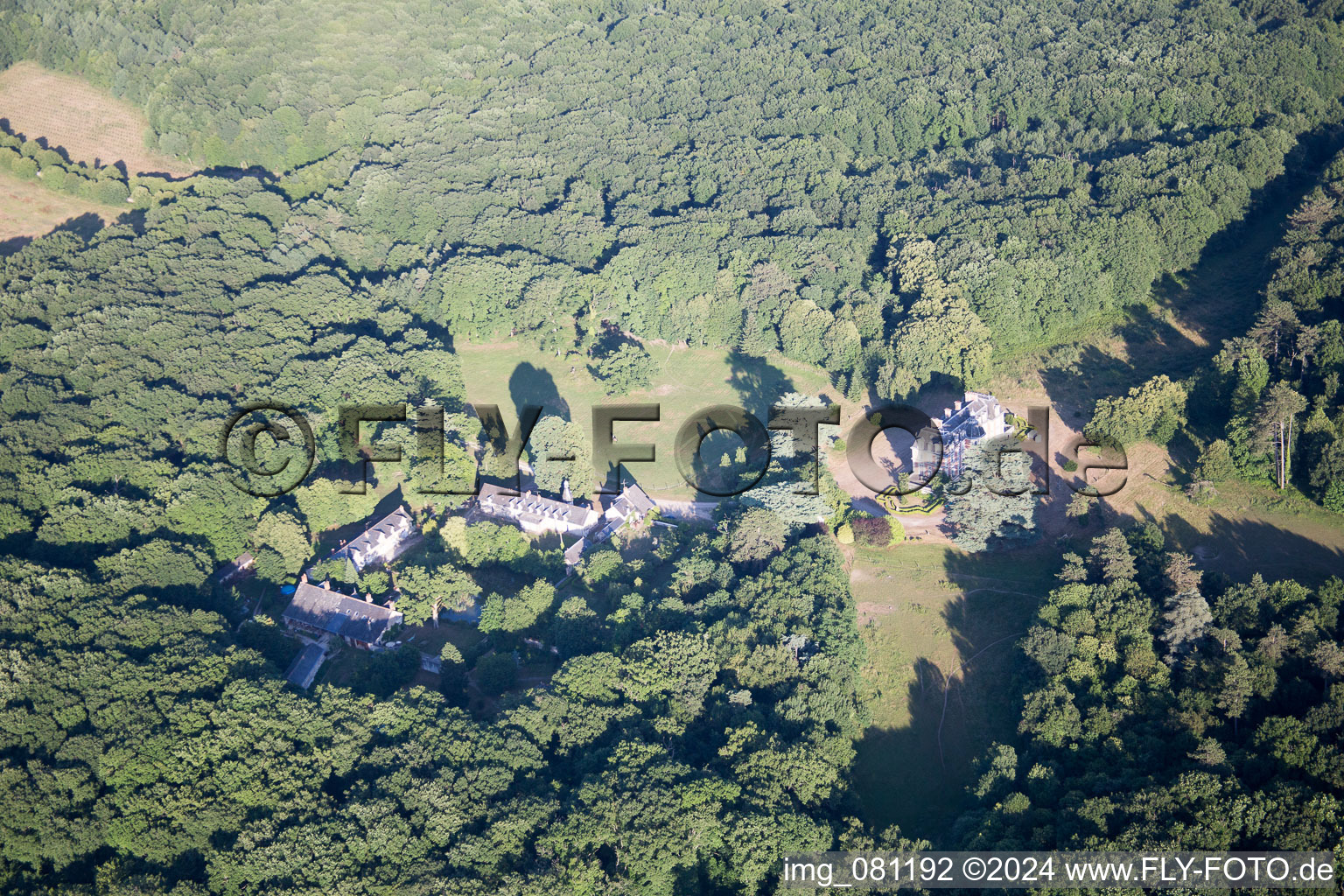 Aerial photograpy of Orchaise, Chateau du Guerinet in Valencisse in the state Loir et Cher, France