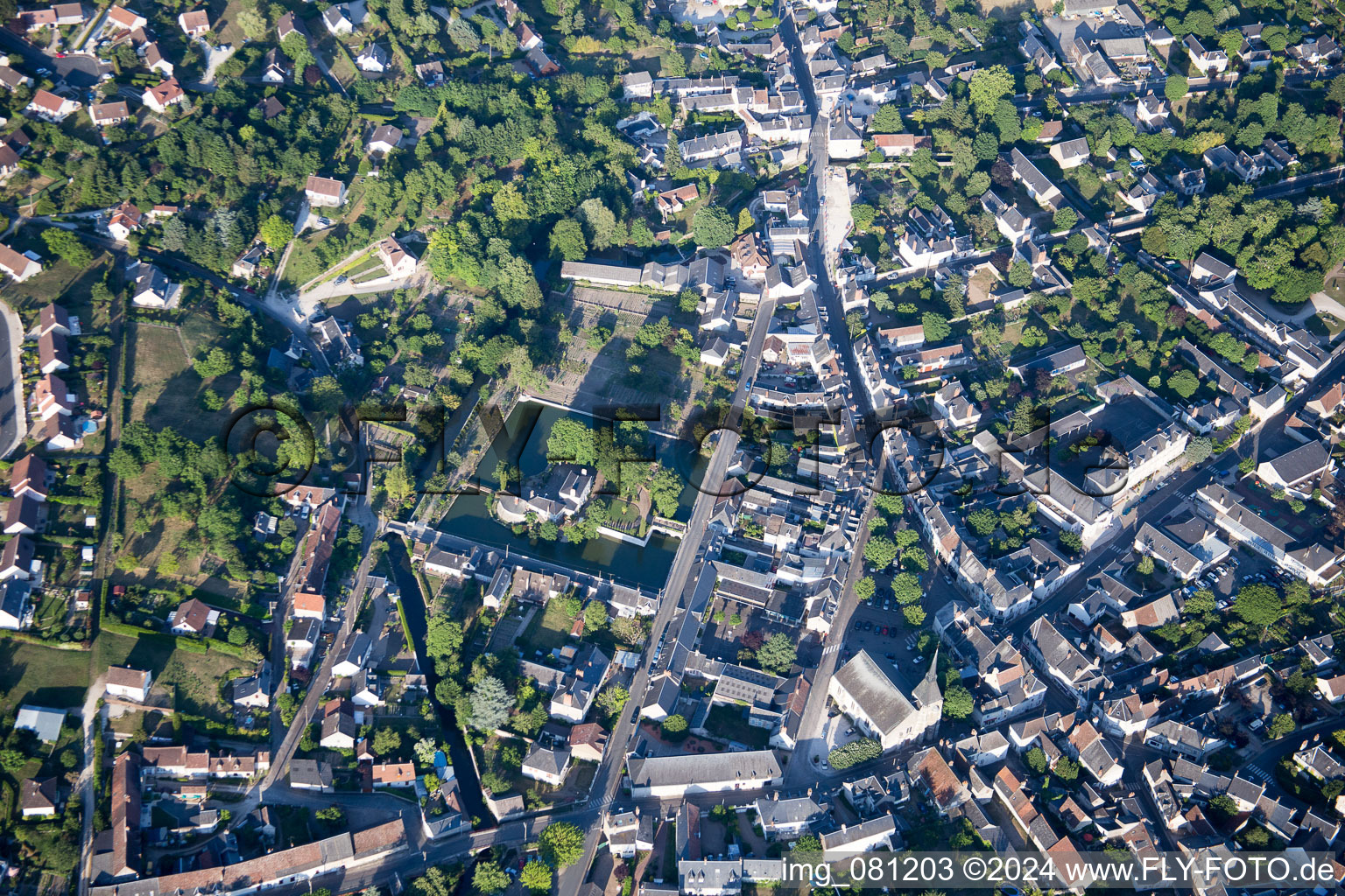 Aerial photograpy of Onzain in the state Loir et Cher, France