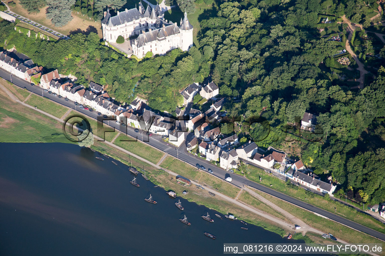 Chaumont-sur-Loire in the state Loir et Cher, France seen from above