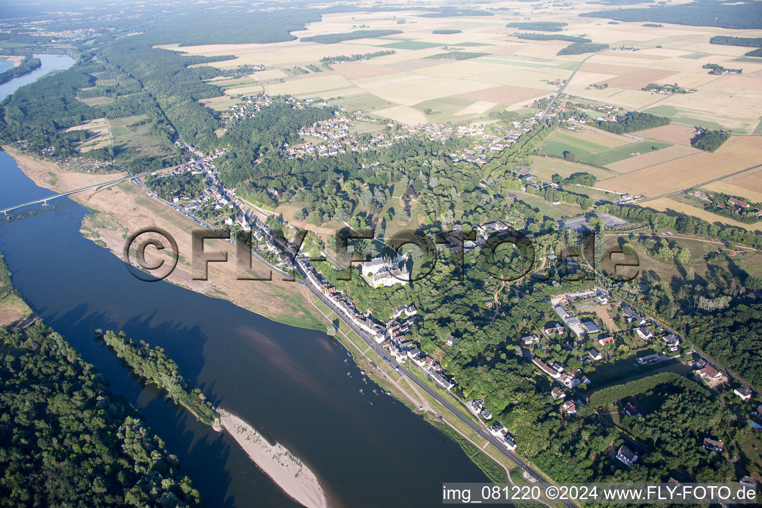 Chaumont-sur-Loire in the state Loir et Cher, France viewn from the air