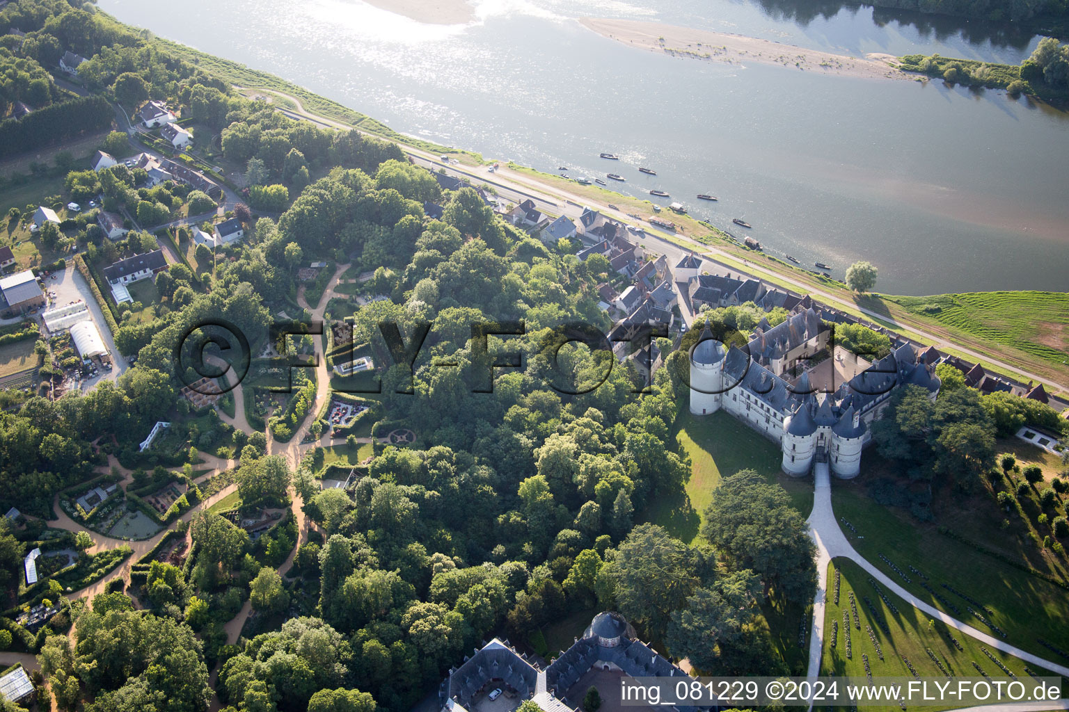 Aerial photograpy of Chaumont-sur-Loire in the state Loir et Cher, France