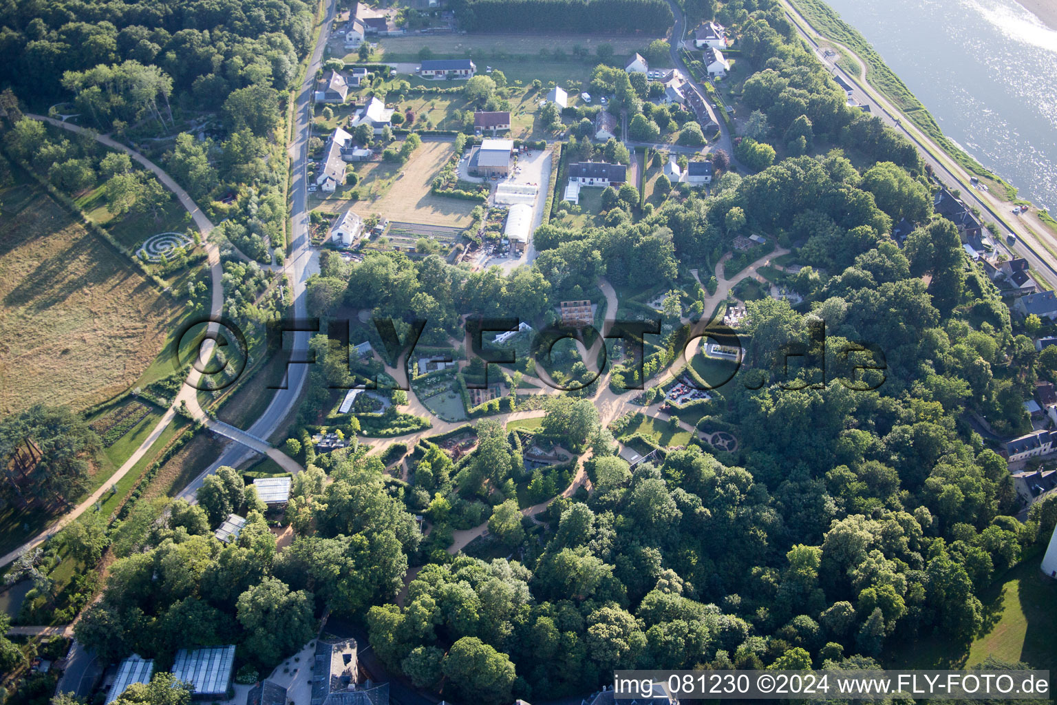 Oblique view of Chaumont-sur-Loire in the state Loir et Cher, France