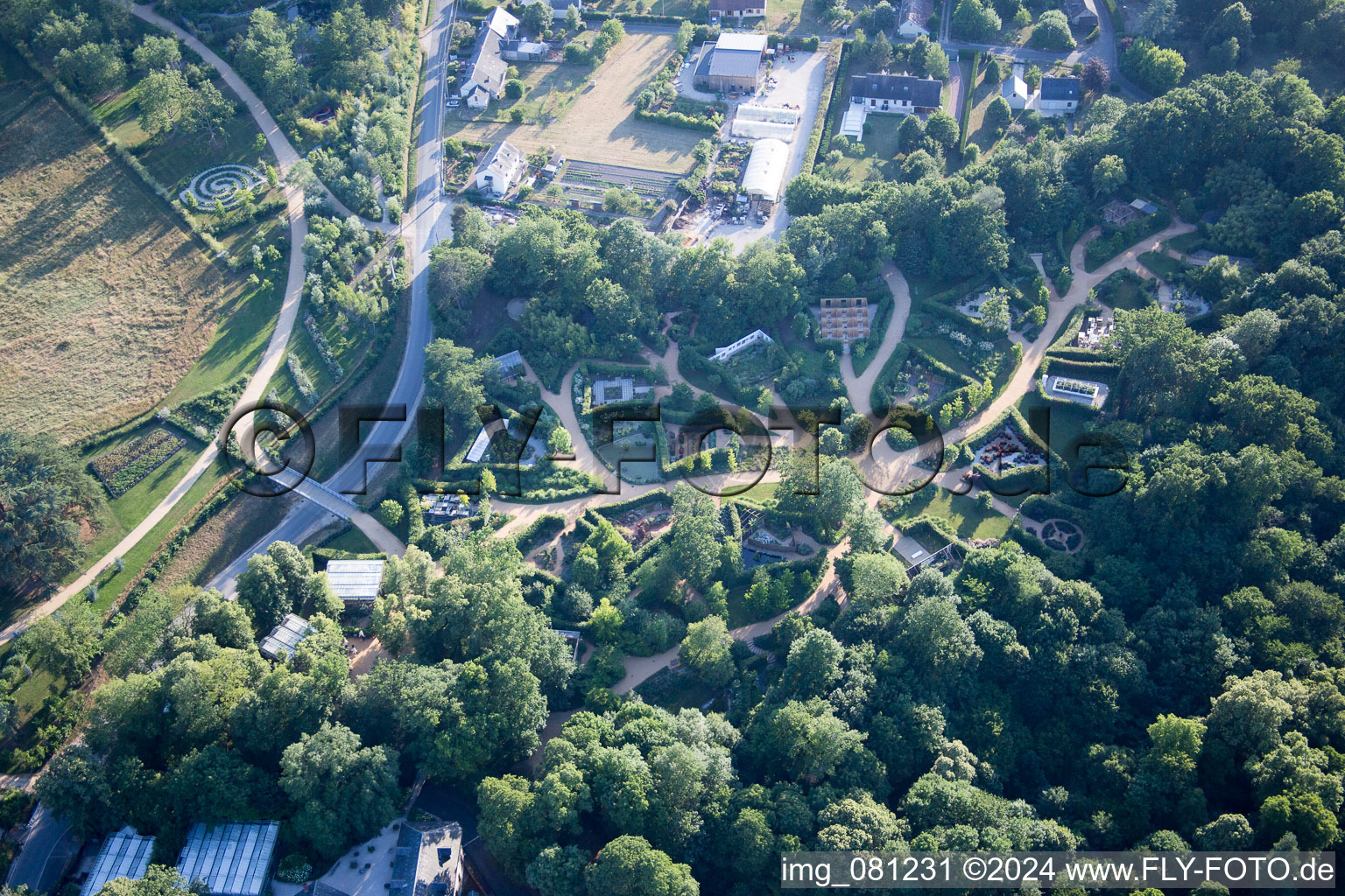 Chaumont-sur-Loire in the state Loir et Cher, France from above