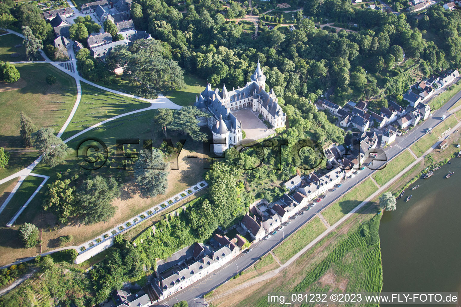Chaumont-sur-Loire in the state Loir et Cher, France out of the air