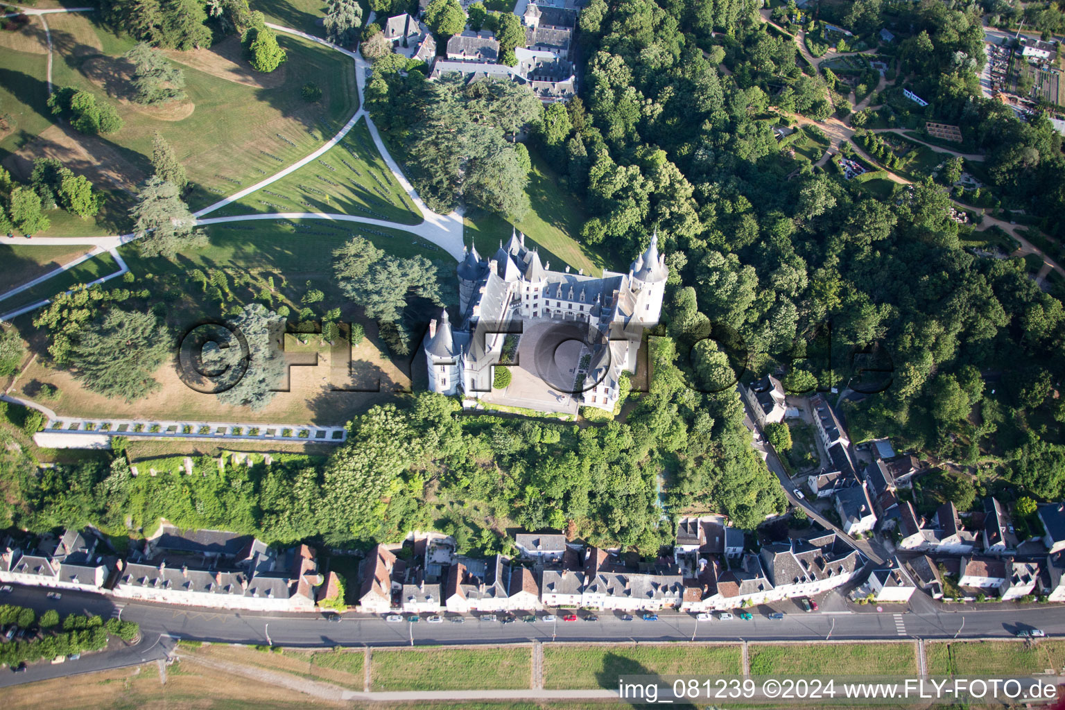 Chaumont-sur-Loire in the state Loir et Cher, France from the plane