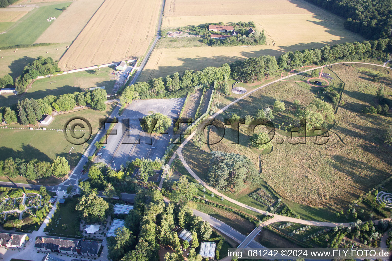 Chaumont-sur-Loire in the state Loir et Cher, France viewn from the air