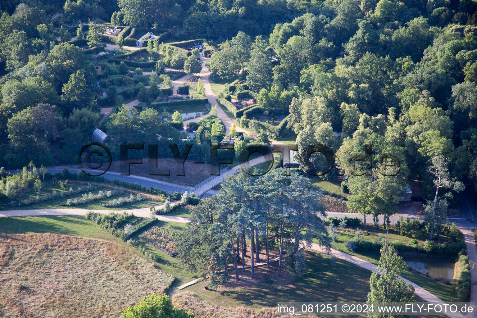 Chaumont-sur-Loire in the state Loir et Cher, France seen from a drone