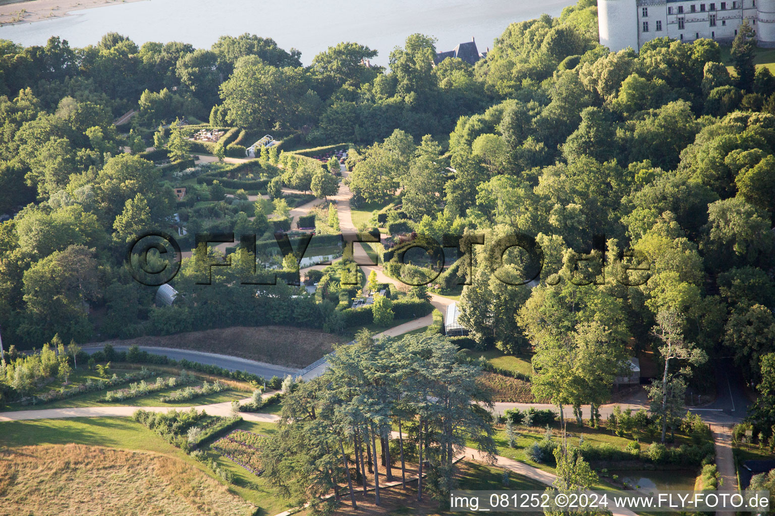 Aerial view of Chaumont-sur-Loire in the state Loir et Cher, France