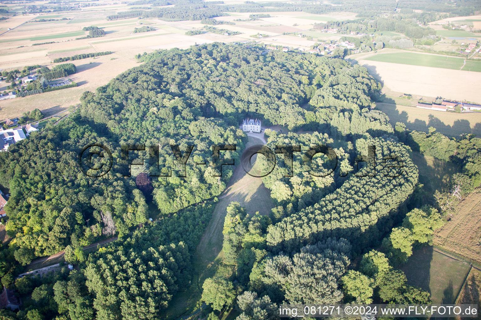 Fougères-sur-Bièvre in the state Loir et Cher, France seen from above