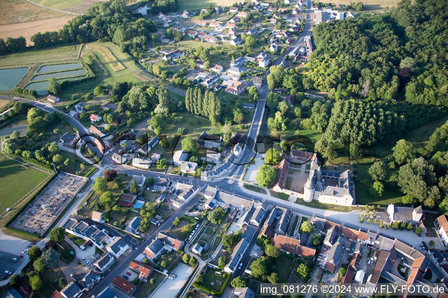 Fougères-sur-Bièvre in the state Loir et Cher, France from the plane