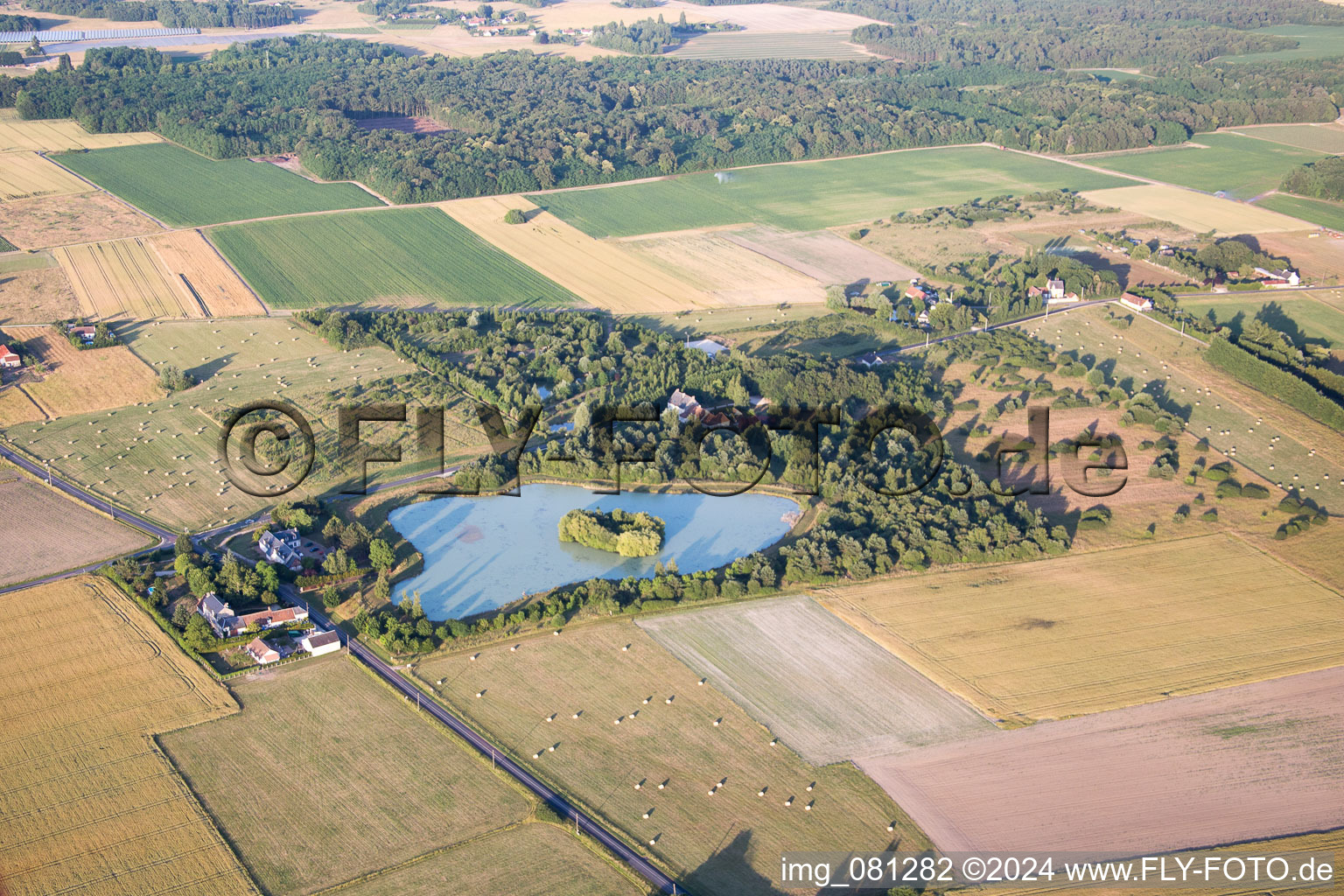 Aerial view of Cormeray in the state Loir et Cher, France