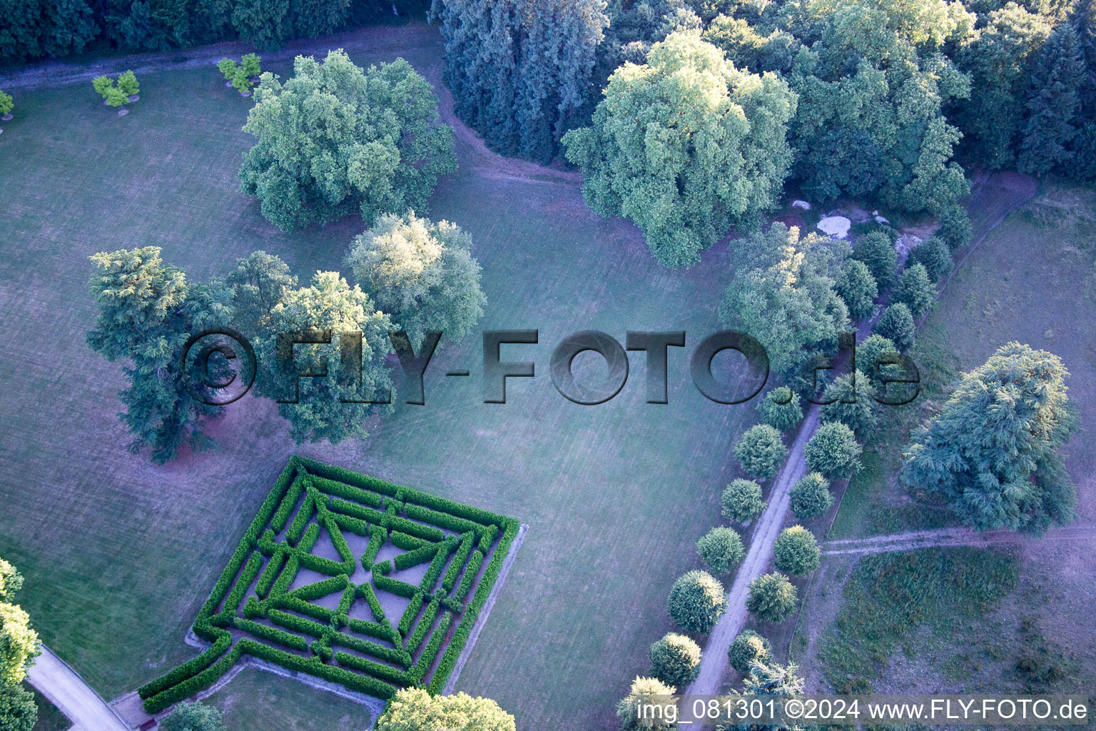 Aerial view of Cheverny in the state Loir et Cher, France