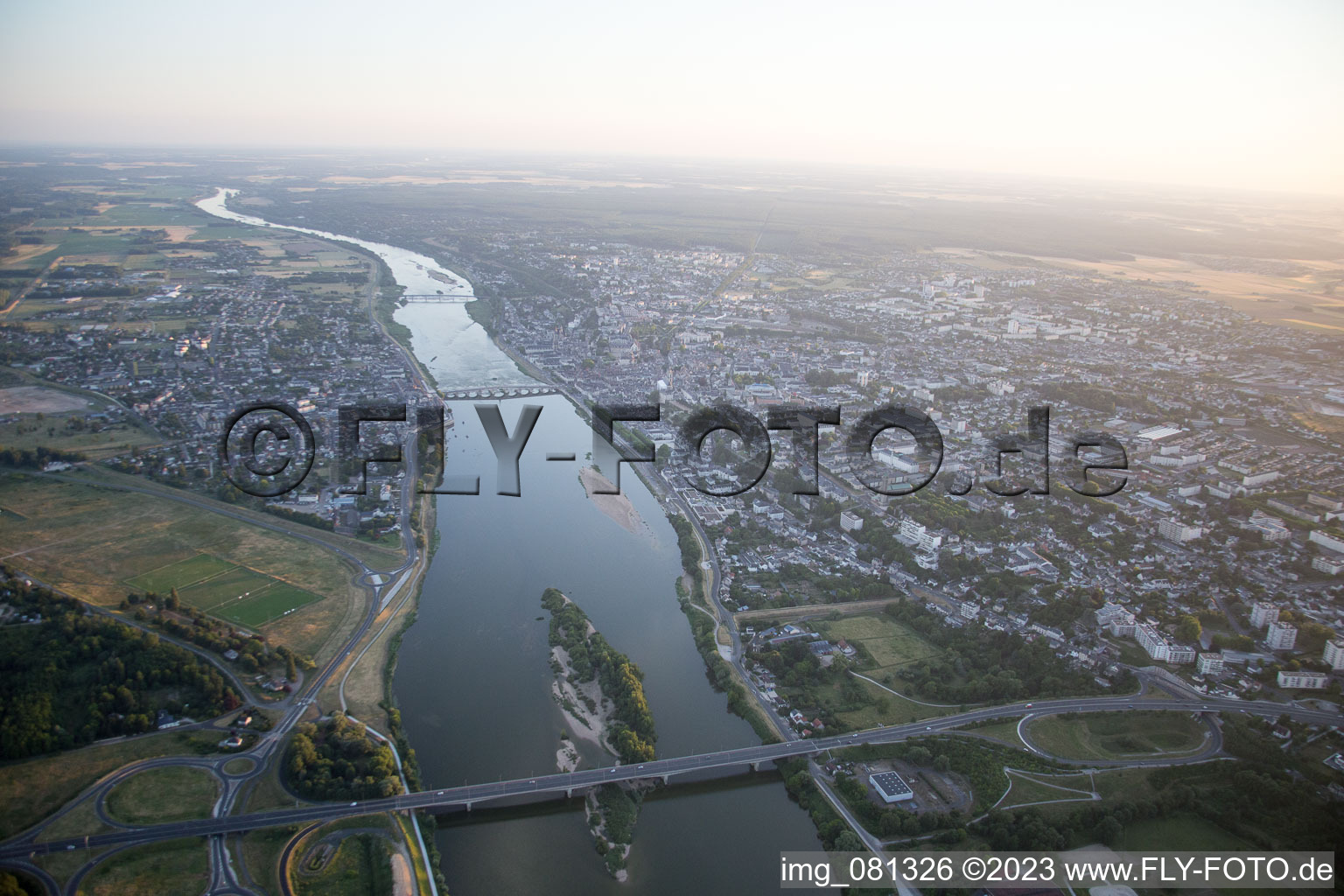 Aerial photograpy of Vineuil in the state Loir et Cher, France