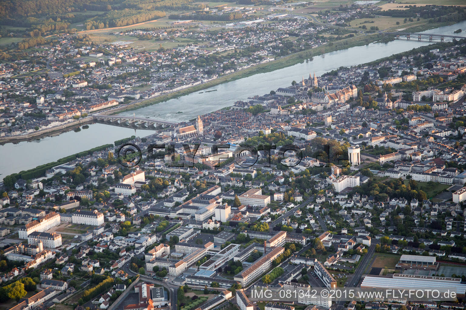 Oblique view of Blois in the state Loir et Cher, France