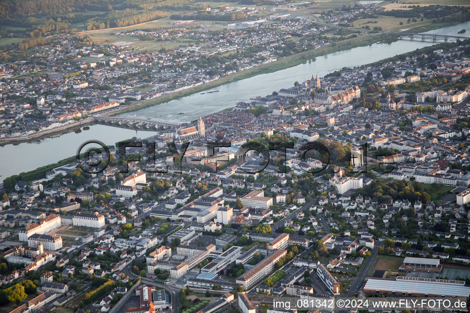 Oblique view of Blois in the state Loir et Cher, France