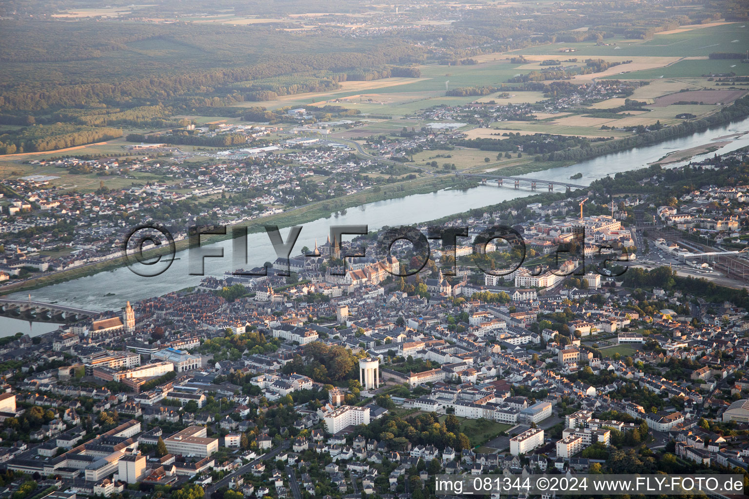 Blois in the state Loir et Cher, France from above