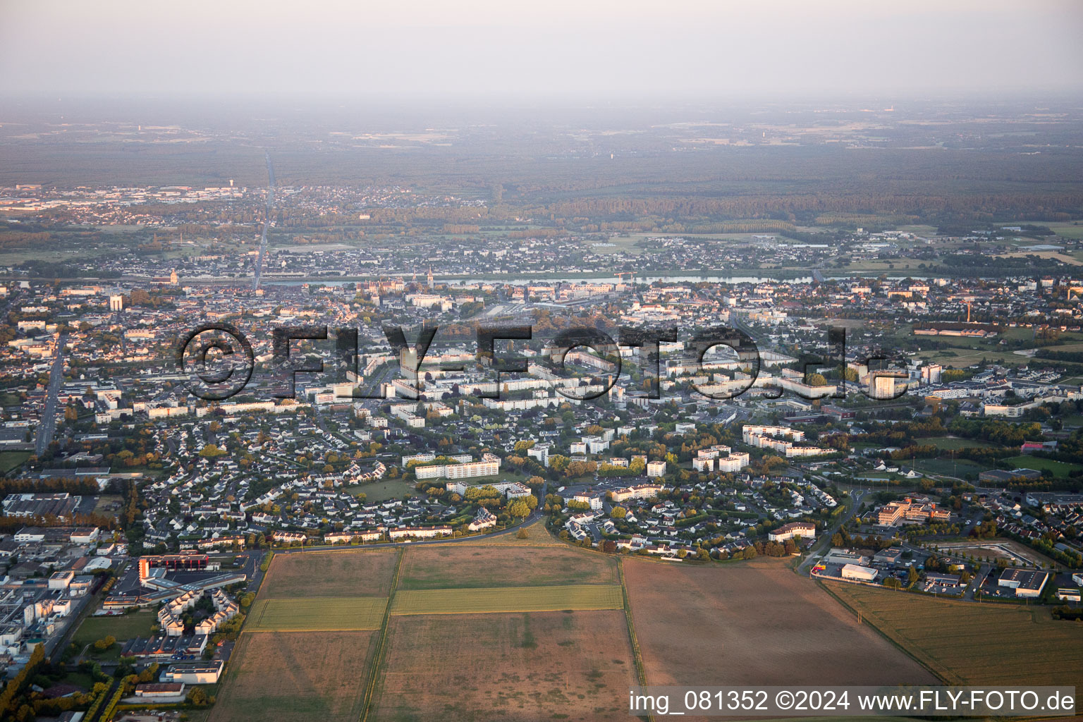 Aerial view of From the northwest in Blois in the state Loir et Cher, France