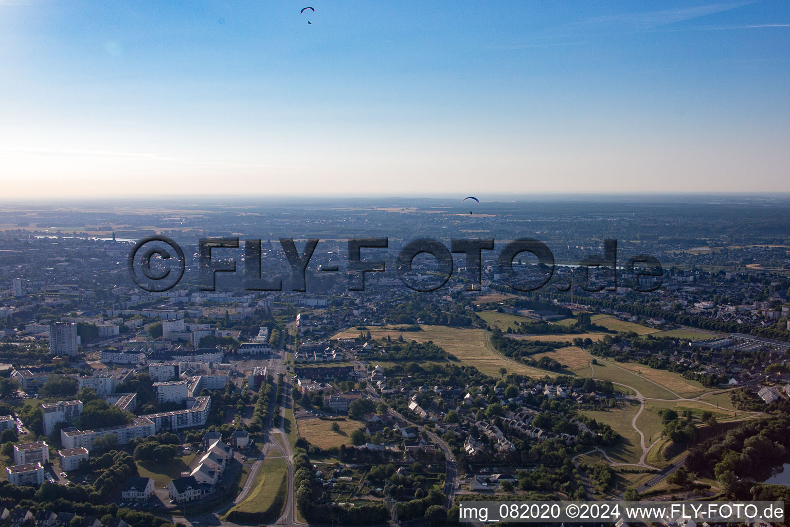 Blois in the state Loir et Cher, France seen from above