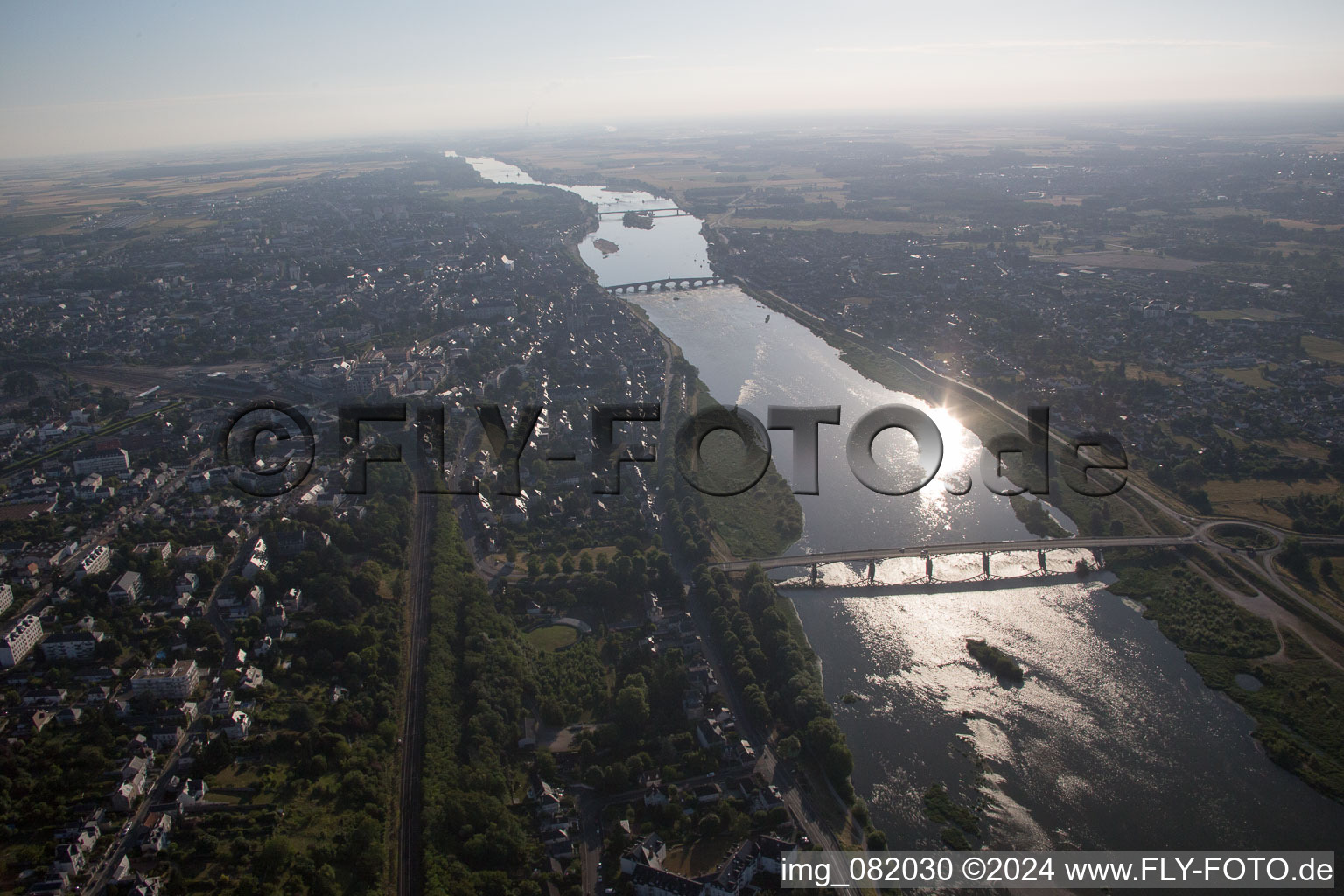 Blois in the state Loir et Cher, France from a drone