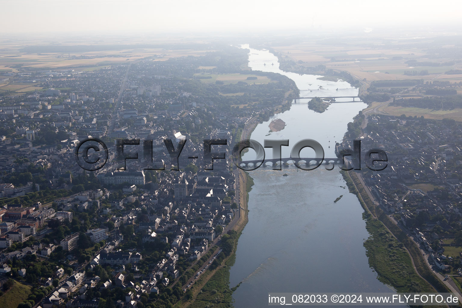 Aerial view of Blois in the state Loir et Cher, France