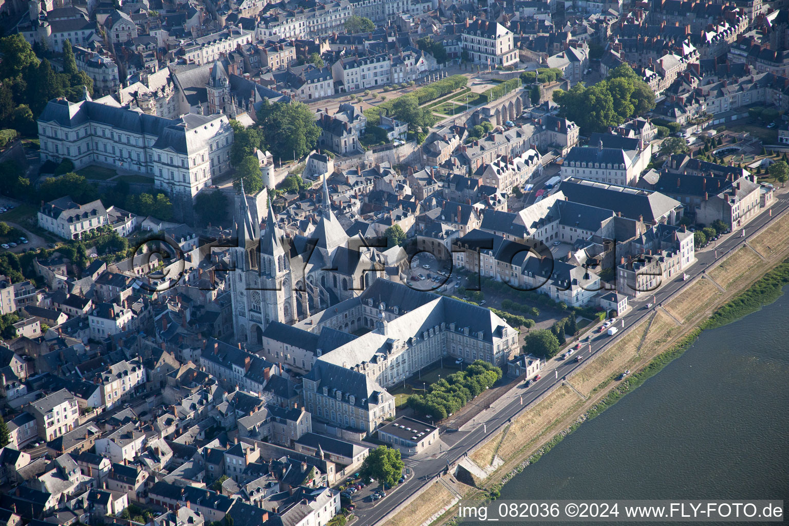 Blois in the state Loir et Cher, France from above